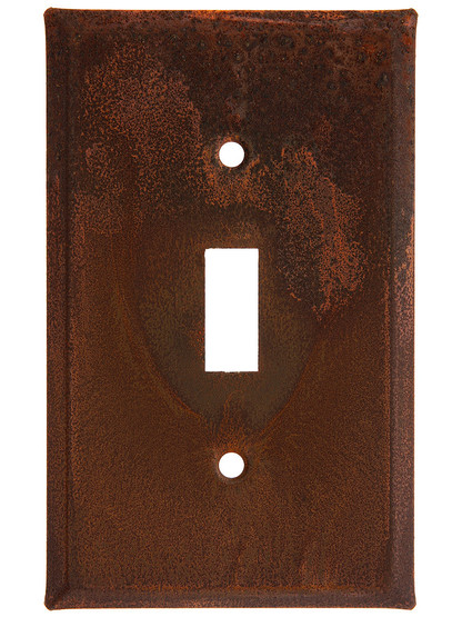 Country Tin Single Toggle Switch Plate in Rustic Tin.